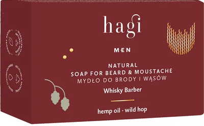 Mydło w kostce Hagi Whisky Barber naturalne do brody i wąsów 100 g (5904302000759)