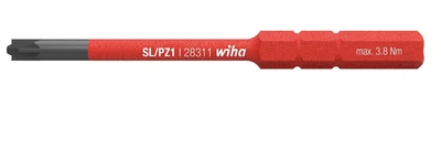 Бита SL/PZ1 SoftFinish electric slimBit для зажимных винтов „плюс“ и „минус“ (шлиц/PZ) Wiha 34589