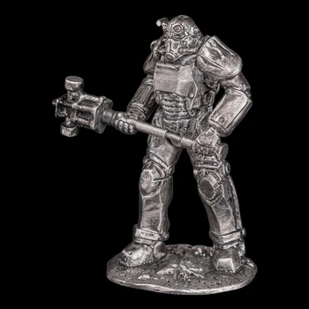 Статуэтка Силовая броня Т-45 из игры «Фоллаут» (раскрашенная) 6,5 см из металла и олова, коллекционная, антиквариат, подарок коллекционеру