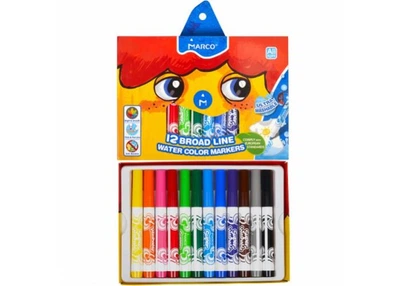 Фломастери Marko SUPER Washable 12 штук широкий стержень