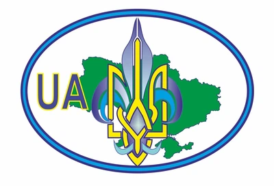 Наклейка на автомобіль "Тризуб UA" №1
