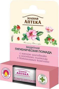 Захисна гігієнічна помада "Олія шипшини та паростки пшениці" Зелена Аптека 3.6g (634933-538470-2)