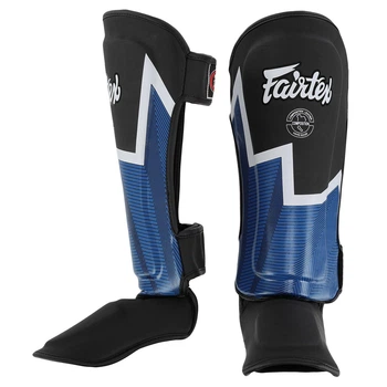 Захист гомілки та стопи для єдиноборств захист для ніг Fairtex 9486 розмір M Black-Blue