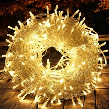 Світлодіодна гірлянда 50м від мережі 220В MagicLights (теплий білий, LED)