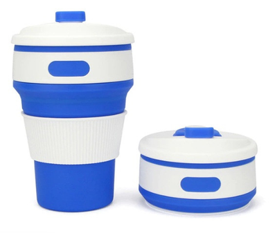 Склянка Силіконова Складний Collapsible Coffee Cup Чашка 350Мл Синій