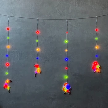 Гирлянда-штора "Санта и олени", 100 LED, разноцветная, 3,3 м от электросети (9133-030)
