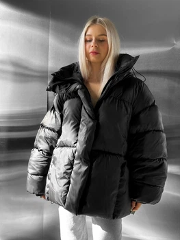 Пуховик зимовий жіночий Venus оверсайз L-XL old чорний