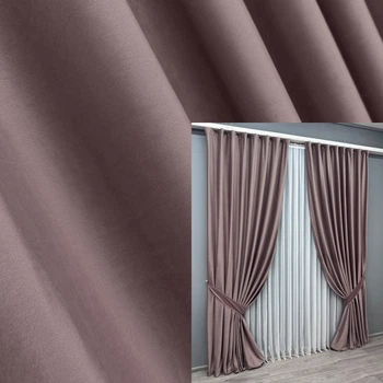 Комплект готовых штор VR-Textil Бархат № 1556ш Пудровый 150х290 см 2 шт (33-0421)
