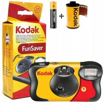 Одноразова плівкова фотокамера Kodak FunSaver на 27 кадрів MAX 800 зі спалахом (фотоплівка+батарейка)