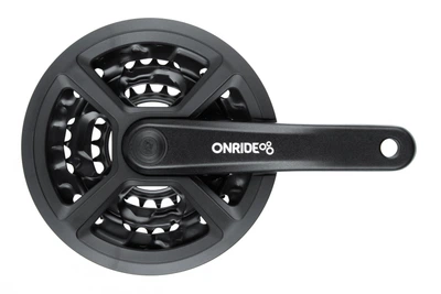 Комплект шатунів ONRIDE Trio 810P, під квадрат, 170 мм, 42-32-22Т, на 6/7/8 шв., чорний