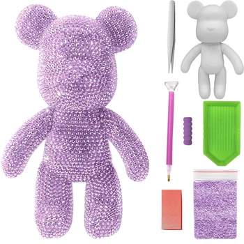 Мишка Алмазная Мозаика 23 см SHR23 (Голограммные Стразы) SHLab Lavender (36898-4E)