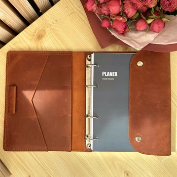 Професійний блокнот Юриста Professional Journals в шкіряній обкладинці Монако А5 Коньяк