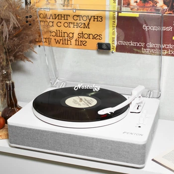 Вініловий програвач Fenton TT Classic Plus White з Bluetooth, USB з колонками, грамофон для вінілових дисків БВ - Б/У