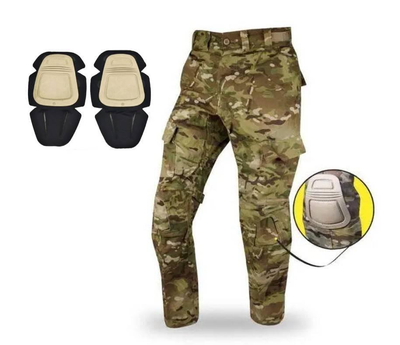 Комплект Штаны огнеупорные Army Combat Pant FR W2 OCP Scorpion Multicam Размер L Large Long + наколенники Crye Precision