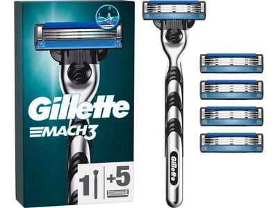 Станок для голiння GILLETTE 1шт Mach3 з 5 змінними картриджами
