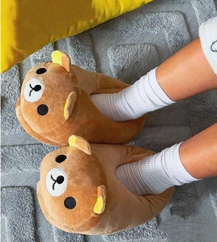 Тапочки Кігурумі іграшки Kigurumi Ведмідь Тедді Плюшеві Чоловічі Бежевий 36-43 (М753023)