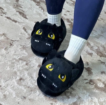 Тапочки Кігурумі іграшки Kigurumi Беззубик Дракон домашні плюшеві Чоловічі Чорний 36-43 (М753206)