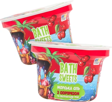 Упаковка морської солі для ванни Bath Sweets Rainbow Ягідне море 200 г х 2 шт (2000000098909)