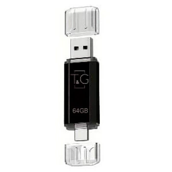Флеш пам'ять TG 009 64gb USB/Type-C універсальний T&G накопичувач/флешка для зберігання, перенесення та обміну даними Чорний