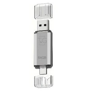 Флеш пам'ять TG 009 64gb USB/Type-C універсальний T&G накопичувач/флешка для зберігання, перенесення та обміну даними Сріблястий