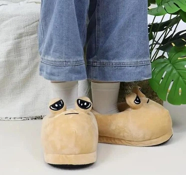 Тапочки Кігурумі іграшки Kigurumi Прибулець Поу Pou домашні плюшеві Чоловічі Бежевий 36-43 (М753207)