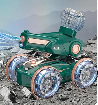 Танк вездеход игрушечный Remote control car на радиоуправлении с пультом управления, стреляющий водой Зеленый TRC-698-Green