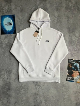Худи унисекс с рисунком гор и логотипом the north face размер M белого цвета