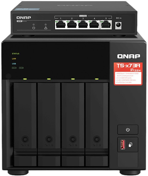 Комплект мережевого сховища і комутатора QNAP TS-473A + QSW-1105-5T Black (TS-473A-SW5T)