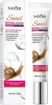 Крем для очей з колагеном та екстрактом слизу равлика - Sadoer Reorganize Collagen Eye Cream 20g (1345811-22805332)