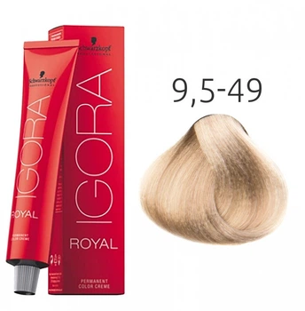 Крем-фарба для волосся Schwarzkopf Igora Royal 9,5-49 Світлий Блондин Пастельний Бежево-Фіолетовий 60 мл