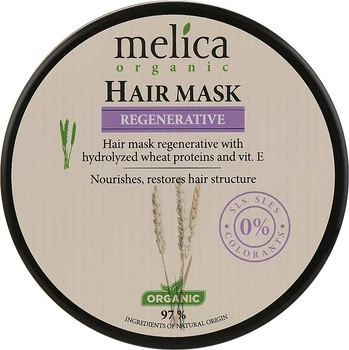 Восстанавливающая маска для волос с протеинами пшеницы и витамином E - Melica Organic Regenerative Hair Mask 200ml (1007685-1272055312-2)