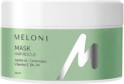 Інтенсивна маска з олією жожоба та вітамінами Е, В6, РР - Meloni Hair Rescue Mask 250ml (250ml)