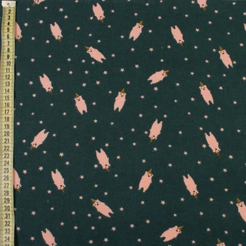 Коттон с ворсом морская волна, розовые мишки, звездочки, ш.150 (12069.016)