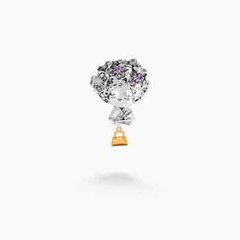 Серебряная Брошь Пани Amethyst