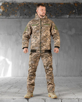 Тактичний зимовий костюм SoftShell на овчині L піксель (89632)