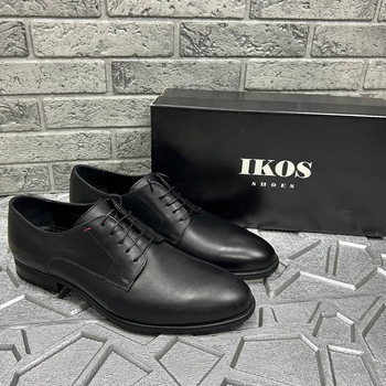 Класичні чоловічі шкіряні оксфорди IKOS чорні 45