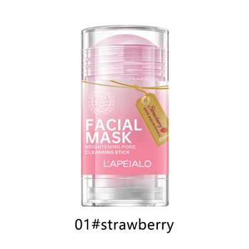 Тверда маска для очищення обличчя з полуницею L`apeialo strawberry facial Mask 45г