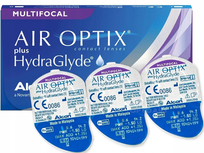 Контактные линзы Alcon AirOptix plus HydraGlyde for Multifocal на 1 месяц HI +4 3 шт.