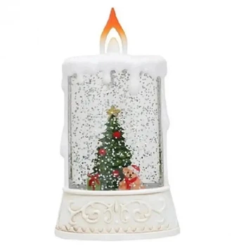 Ночник новогодний музыкальный Свеча XMAS WDL 23005C 3577 "Елка" White