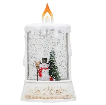 Ночник новорічний музичний Свічка XMAS WDL 23005C 3577 "Сніговик" White