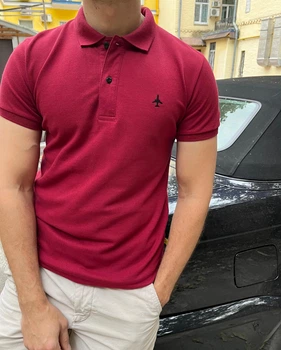 Поло Agent's Clothes Мини Самолетик Бордовое мужское S