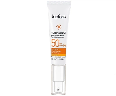 Солнцезащитный крем для лица SPF50+ - TopFace Sun Protect Anti Shine Cream SPF50+ 30ml (1053712-1400279-2)