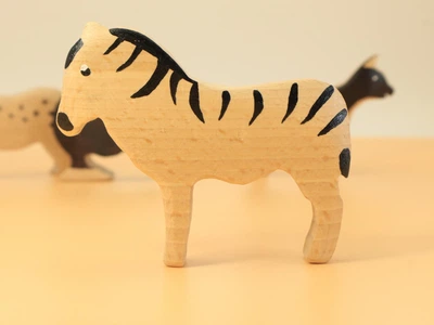 Зебра. Деревянная игрушка, животное. Игрушка из дерева, массив, бук. 201120