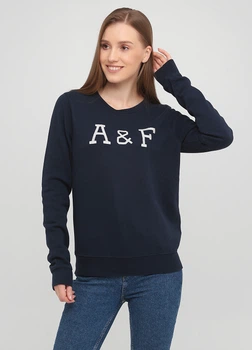 Свитшот женский - свитшот Abercrombie & Fitch AF5654W XS Темно-синий