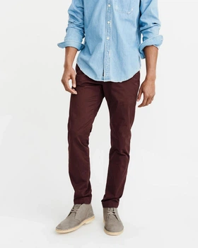 Брюки мужские - брюки Slim Abercrombie & Fitch AF5809M W32L34 Бордовый