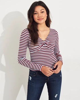 Лонгслив женский - лонгслив Hollister HC6812W XS Красный