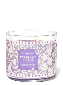 Свеча ароматическая Bath & Body Works FRESH CUT LILACS BBW0160W 411 г Сиреневый