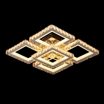Люстра LED+хрусталь Світло SY-201909/4+1 FG золотиста з пультом 296W