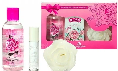Набір (parfum/roll/on/9ml + water/100ml + candle/50g) - Bulgarian Rose Rose (1400013-24314077)