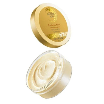 Крем-баттер для тіла Avon Planet Spa з мерехтливим ефектом і ароматом дерева Уд «Сяйво золота» 200 мл